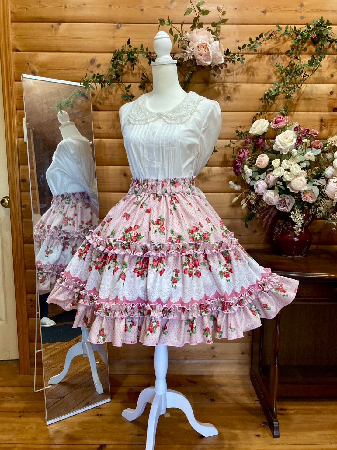 可愛いフリルエプロン デザイン　グニフニ エプロン ピンク ハート 381SE ピンク ルージュベリー ハート フリル