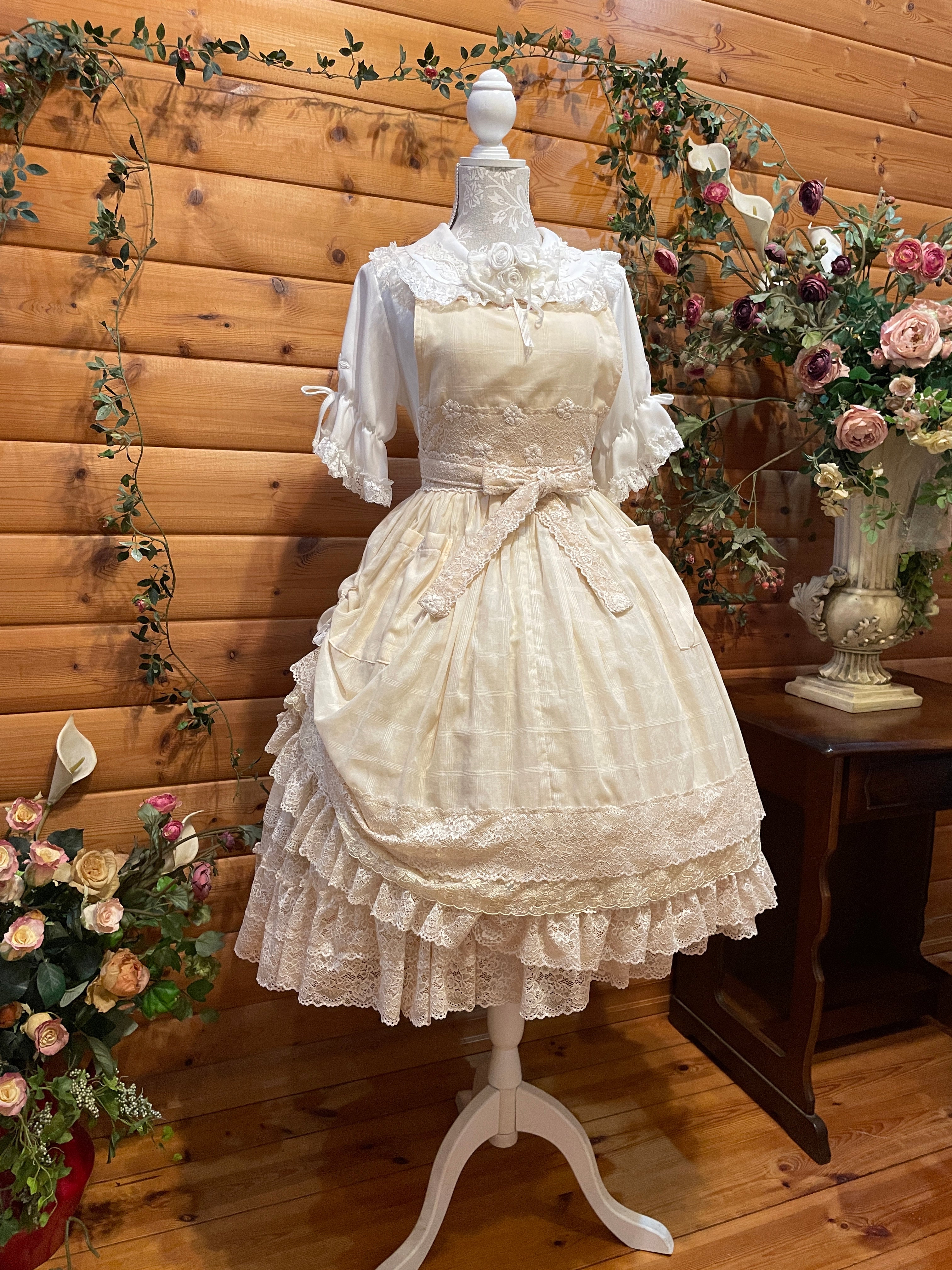 モモコハウス　エプロン　白 モモコハウス レースエプロン | モモコハウス