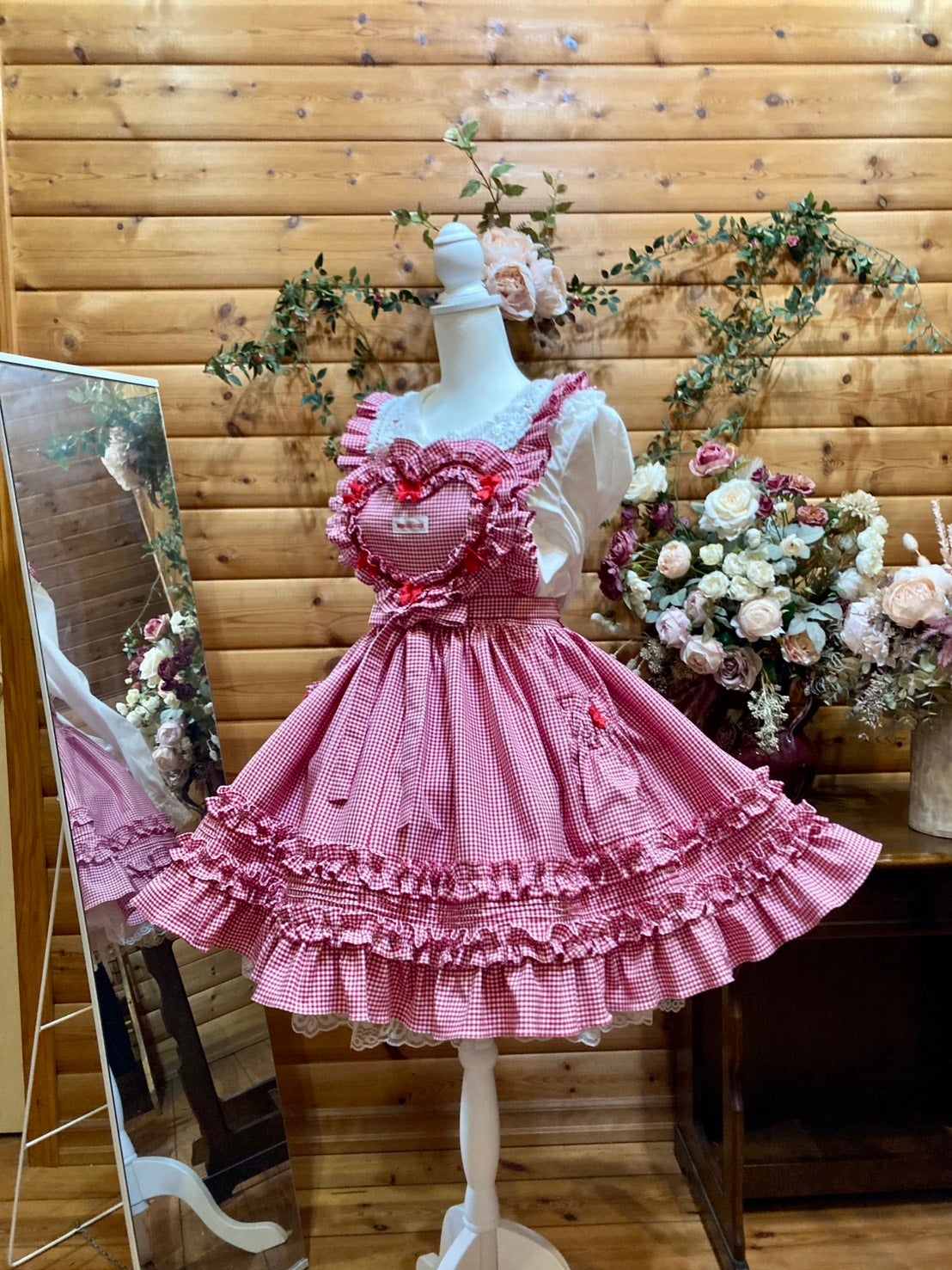 【美品】momokohouse モモコハウス エプロン ミニ ピンク レース モモコハウス レースエプロン | モモコハウス