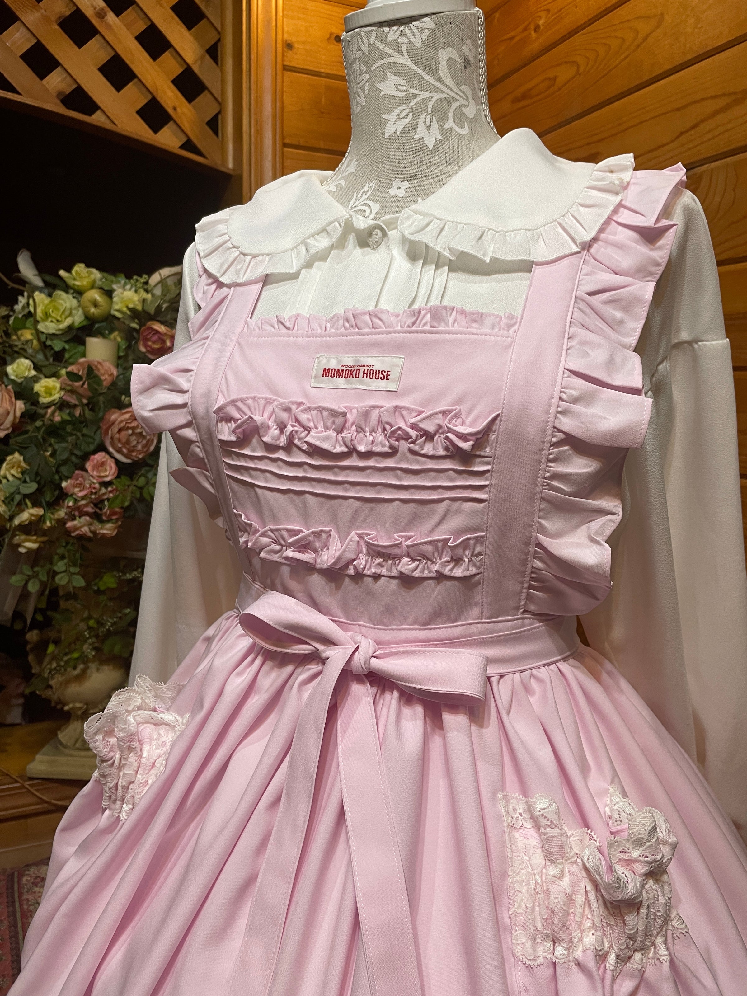 モモコハウス フリルエプロン ピンク 甘ロリ モモコハウス モモコハウス フリルエプロン ピンク 甘ロリ モモコハウス