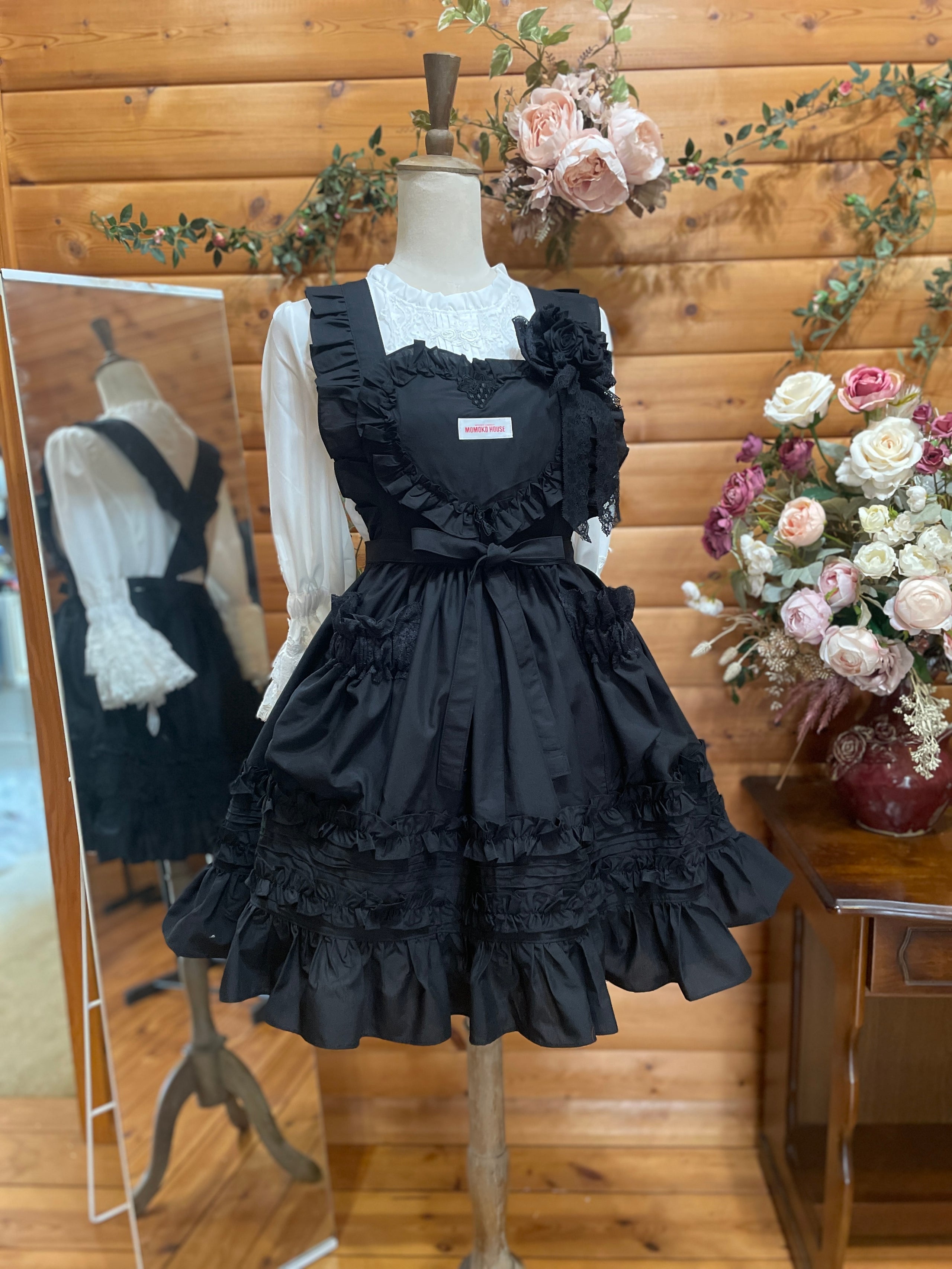 新品　モモコハウス　エプロン エプロン ハウス ウェア モモコハウス レースエプロン